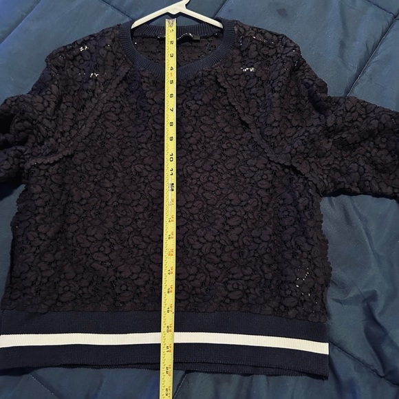 ZARA WOMAN • Black Long Sleeve Lace Top • sz S - Picture 6 of 10